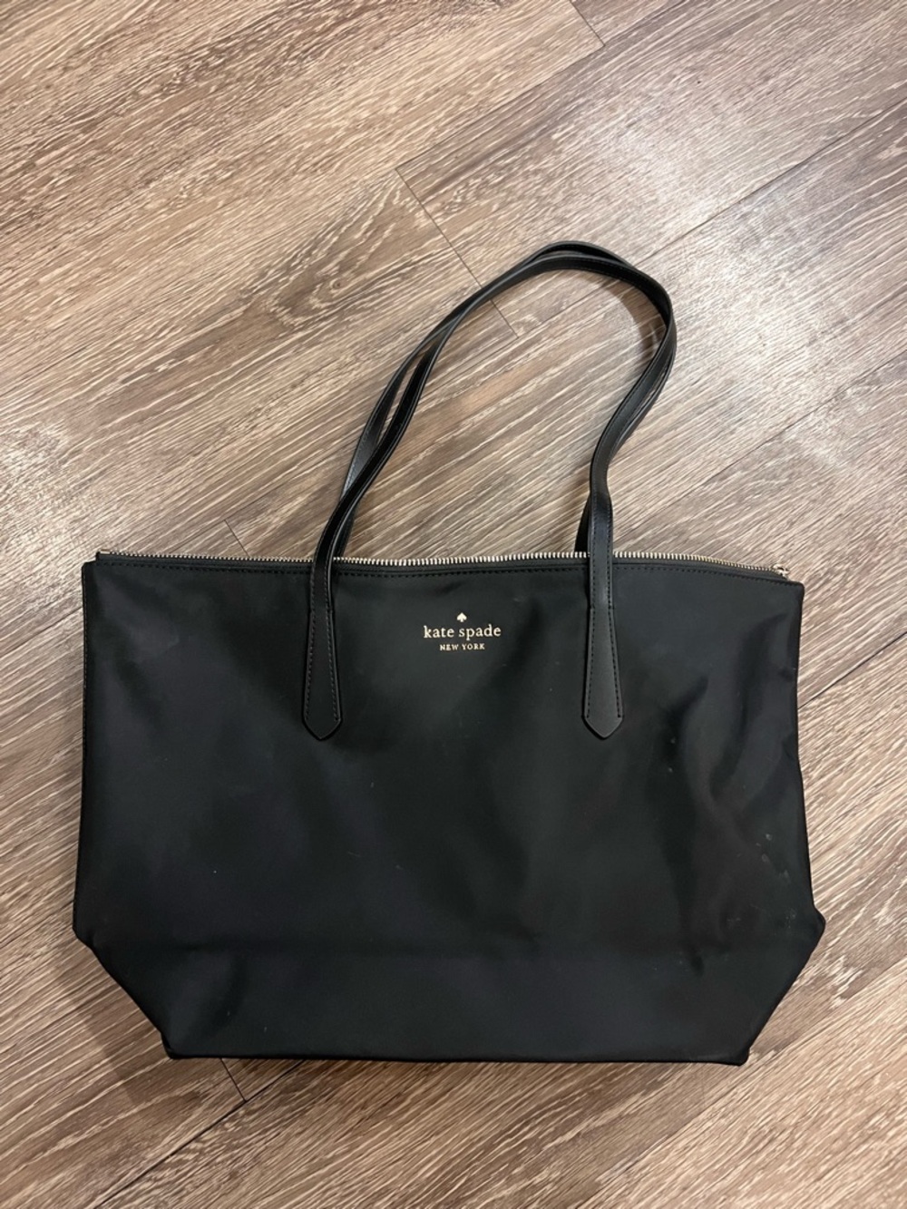 kate spade Black Nylon Tote with Gold Logo